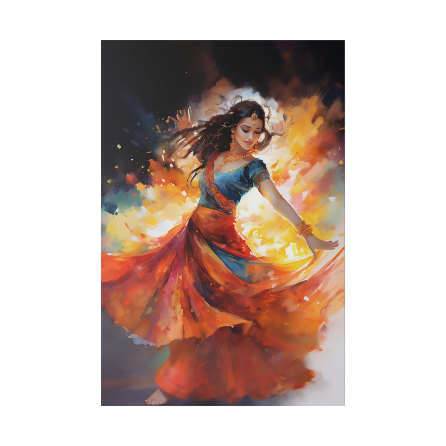 Rhythms of Grace: An Indian Dance in Watercolor