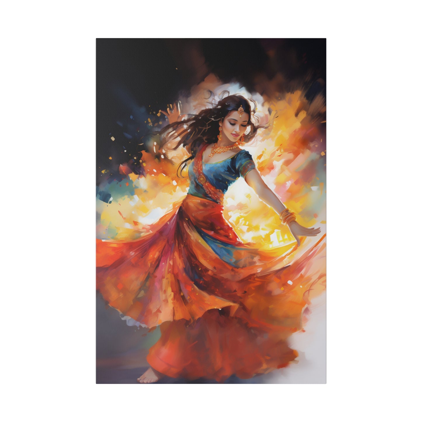 Rhythms of Grace: An Indian Dance in Watercolor