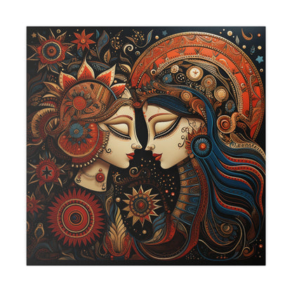 Gemini | Twins | Soul Sisters | Indian Art | Madhubani